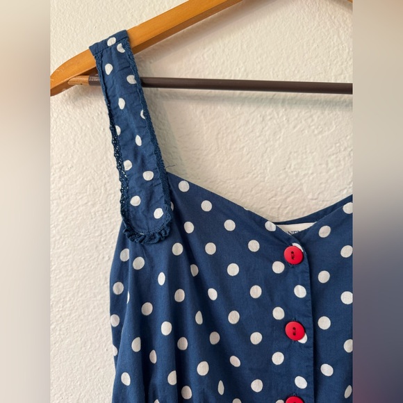 April Cornell Navy Polka Dot Midi Dress, Size Small - Picture 3 of 8